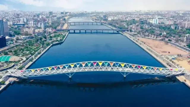 Atal Bridge over the Sabarmati Riverfront in Ahmedabad