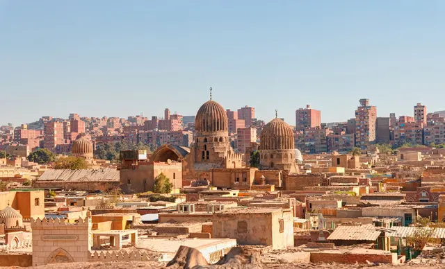 Historic domes and minarets across Cairo's old city