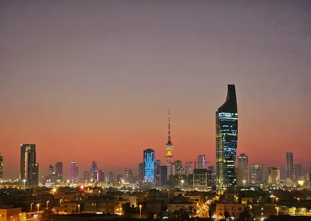 Al Hamra Tower and Liberation Tower on the Kuwait City skyline