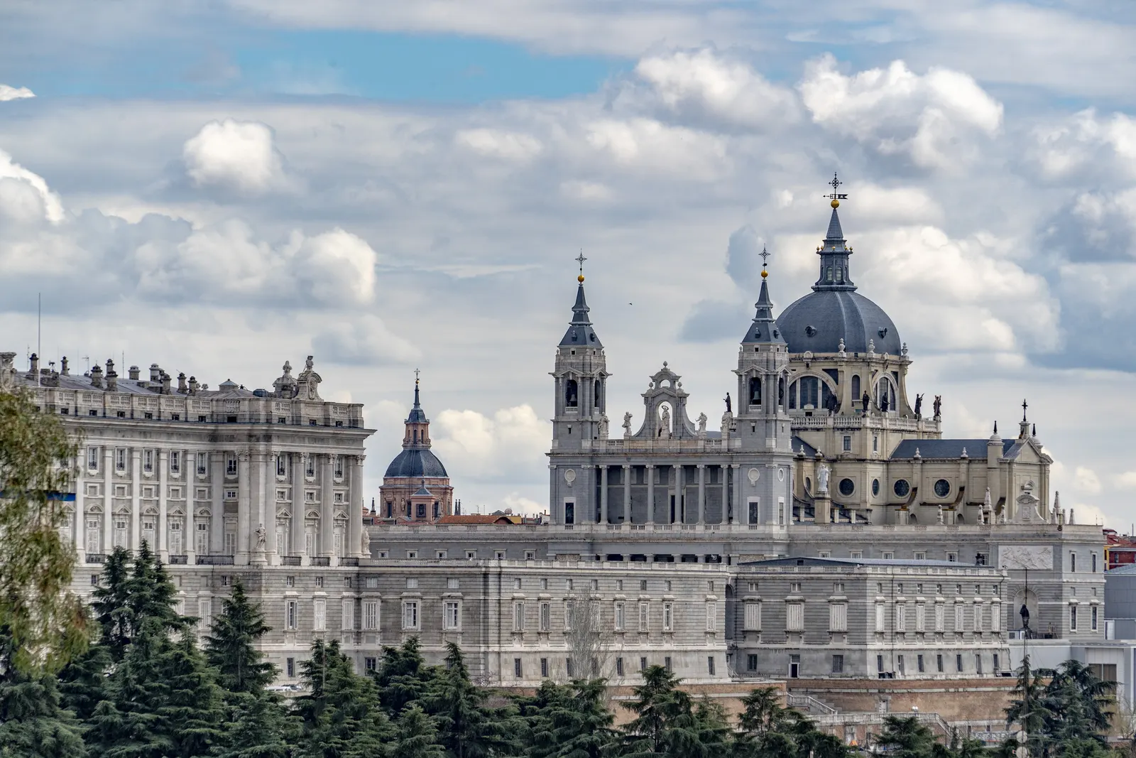The Almudena Cathedral and Royal Palace in Madrid