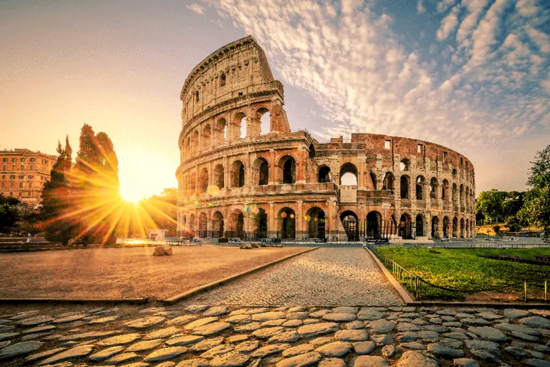 The Colosseum in Rome at sunrise