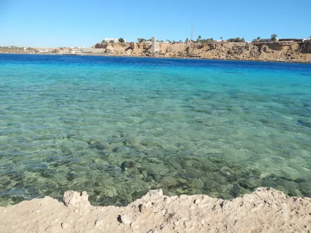 Clear turquoise Red Sea water over coral off the Sharm El Sheikh shore