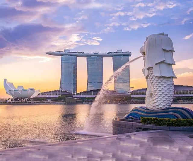 The Merlion and Marina Bay Sands in Singapore