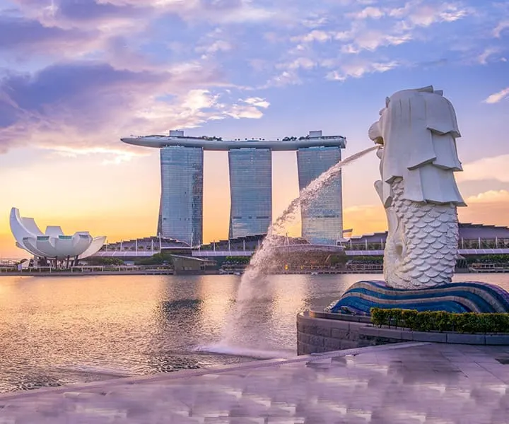 The Merlion and Marina Bay Sands in Singapore